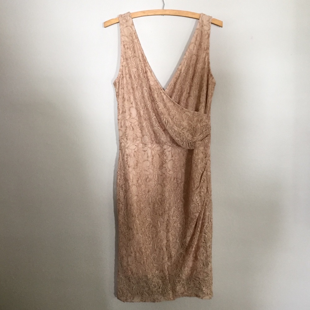 Mystic Tan Lace Midi Dress